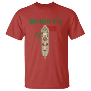 Traditional Moroccan Mosaic Archway Graphic T Shirt Morocco Architecture Tile Pattern TS02 Red Print Your Wear