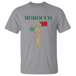 Traditional Moroccan Mosaic Archway Graphic T Shirt Morocco Architecture Tile Pattern TS02 Sport Gray Print Your Wear