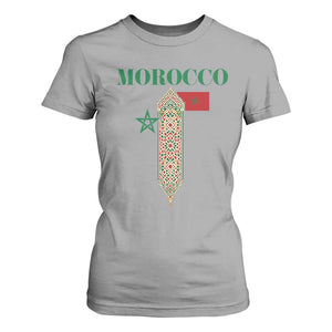 Traditional Moroccan Mosaic Archway Graphic T Shirt For Women Morocco Architecture Tile Pattern TS02 Sport Gray Print Your Wear