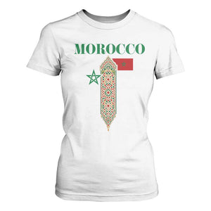 Traditional Moroccan Mosaic Archway Graphic T Shirt For Women Morocco Architecture Tile Pattern TS02 White Print Your Wear
