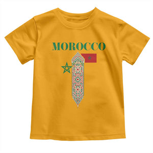 Traditional Moroccan Mosaic Archway Graphic Toddler T Shirt Morocco Architecture Tile Pattern TS02 Gold Print Your Wear