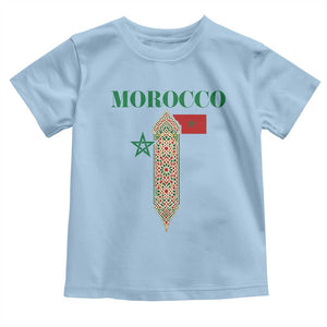 Traditional Moroccan Mosaic Archway Graphic Toddler T Shirt Morocco Architecture Tile Pattern TS02 Light Blue Print Your Wear