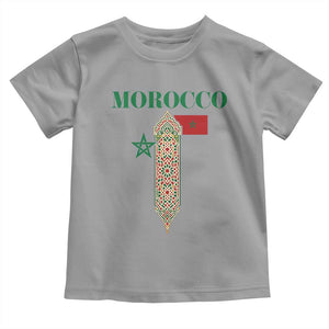 Traditional Moroccan Mosaic Archway Graphic Toddler T Shirt Morocco Architecture Tile Pattern TS02 Sport Gray Print Your Wear