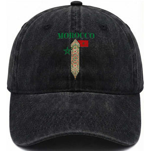 Traditional Moroccan Mosaic Archway Graphic Washed Cotton Baseball Cap Morocco Architecture Tile Pattern TS02 Print Your Wear