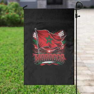 Waving Morocco Flag Stadium Lights Garden Flag Patriotic Moroccan Soccer Fans TS02 Print Your Wear