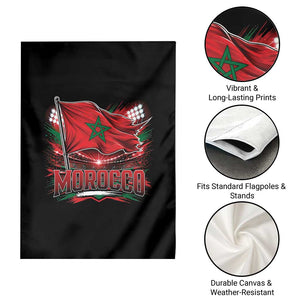 Waving Morocco Flag Stadium Lights Garden Flag Patriotic Moroccan Soccer Fans TS02 Print Your Wear