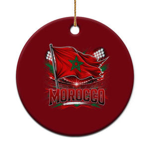 Waving Morocco Flag Stadium Lights Ceramic Ornament Patriotic Moroccan Soccer Fans TS02 1pc Red Print Your Wear