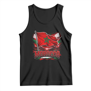 Waving Morocco Flag Stadium Lights Tank Top Patriotic Moroccan Soccer Fans TS02 Black Print Your Wear