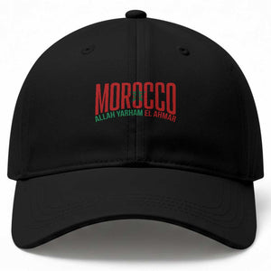 Morocco Flag Pride Allah Yarham El Ahmar Baseball Cap Moroccan Soccer Football Fans Gift TS02 Print Your Wear