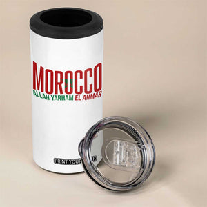Morocco Flag Pride Allah Yarham El Ahmar 4 in 1 Can Cooler Tumbler Moroccan Soccer Football Fans Gift TS02 Print Your Wear