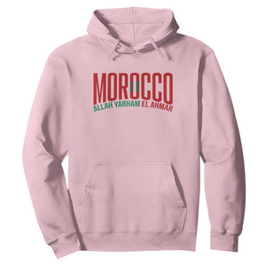 Morocco Flag Pride Allah Yarham El Ahmar Hoodie Moroccan Soccer Football Fans Gift TS02 Light Pink Print Your Wear