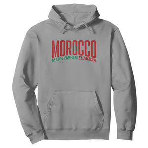 Morocco Flag Pride Allah Yarham El Ahmar Hoodie Moroccan Soccer Football Fans Gift TS02 Sport Gray Print Your Wear