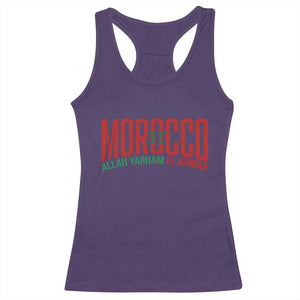 Morocco Flag Pride Allah Yarham El Ahmar Racerback Tank Top Moroccan Soccer Football Fans Gift TS02 Purple Print Your Wear
