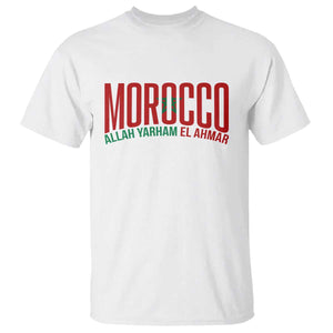 Morocco Flag Pride Allah Yarham El Ahmar T Shirt Moroccan Soccer Football Fans Gift TS02 White Print Your Wear
