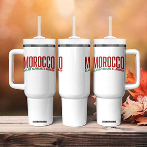 Morocco Flag Pride Allah Yarham El Ahmar Tumbler With Handle Moroccan Soccer Football Fans Gift TS02 Print Your Wear