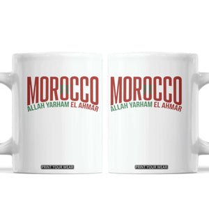 Morocco Flag Pride Allah Yarham El Ahmar Coffee Mug Moroccan Soccer Football Fans Gift TS02 White Print Your Wear