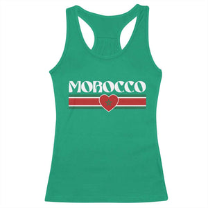 Love Morocco Retro Stripe Graphic Racerback Tank Top Maroc Moroccan Flag Heart TS02 Irish Green Print Your Wear