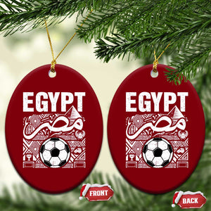Egypt Soccer Misr Pride Arabic Calligraphy Ceramic Ornament Egyptian Football Fans Ancient Pyramid Heritage Graphic TS02 Print Your Wear