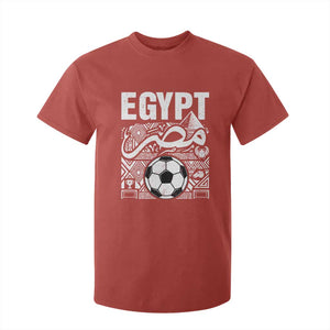 Egypt Soccer Misr Pride Arabic Calligraphy T Shirt For Kid Egyptian Football Fans Ancient Pyramid Heritage Graphic TS02 Red Print Your Wear