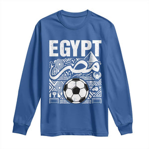 Egypt Soccer Misr Pride Arabic Calligraphy Long Sleeve Shirt Egyptian Football Fans Ancient Pyramid Heritage Graphic TS02 Royal Blue Print Your Wear
