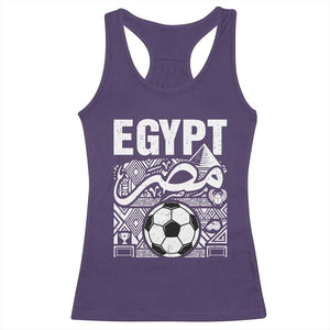 Egypt Soccer Misr Pride Arabic Calligraphy Racerback Tank Top Egyptian Football Fans Ancient Pyramid Heritage Graphic TS02 Purple Print Your Wear