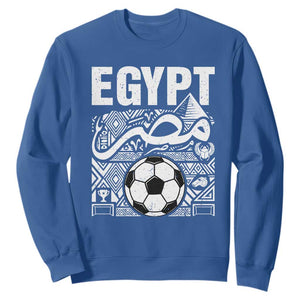 Egypt Soccer Misr Pride Arabic Calligraphy Sweatshirt Egyptian Football Fans Ancient Pyramid Heritage Graphic TS02 Royal Blue Print Your Wear