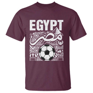 Egypt Soccer Misr Pride Arabic Calligraphy T Shirt Egyptian Football Fans Ancient Pyramid Heritage Graphic TS02 Maroon Print Your Wear