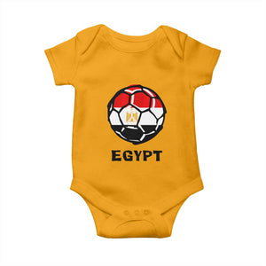 Egyptian Flag Soccer Ball Graphic Baby Onesie Egypt Pride Sports Football Fans Match Day TS02 Gold Print Your Wear