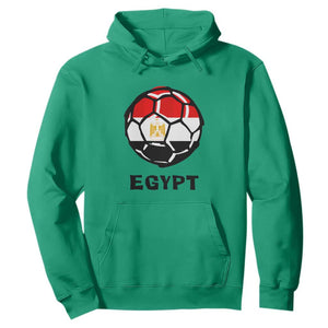 Egyptian Flag Soccer Ball Graphic Hoodie Egypt Pride Sports Football Fans Match Day TS02 Irish Green Print Your Wear