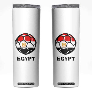 Egyptian Flag Soccer Ball Graphic Skinny Tumbler Egypt Pride Sports Football Fans Match Day TS02 White Print Your Wear