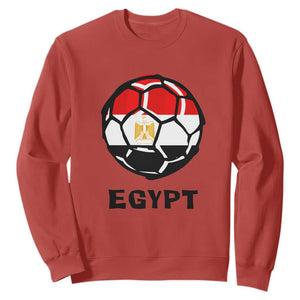 Egyptian Flag Soccer Ball Graphic Sweatshirt Egypt Pride Sports Football Fans Match Day TS02 Red Print Your Wear