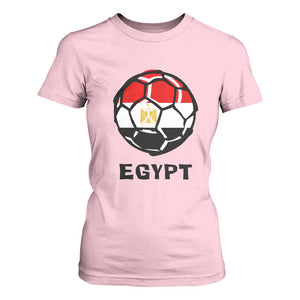 Egyptian Flag Soccer Ball Graphic T Shirt For Women Egypt Pride Sports Football Fans Match Day TS02 Light Pink Print Your Wear