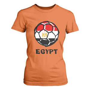 Egyptian Flag Soccer Ball Graphic T Shirt For Women Egypt Pride Sports Football Fans Match Day TS02 Orange Print Your Wear