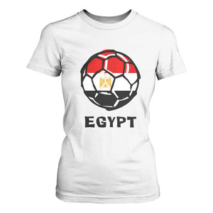 Egyptian Flag Soccer Ball Graphic T Shirt For Women Egypt Pride Sports Football Fans Match Day TS02 White Print Your Wear