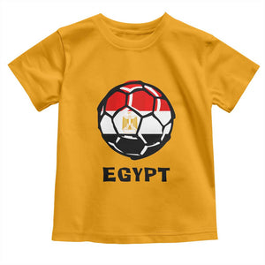 Egyptian Flag Soccer Ball Graphic Toddler T Shirt Egypt Pride Sports Football Fans Match Day TS02 Gold Print Your Wear