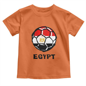 Egyptian Flag Soccer Ball Graphic Toddler T Shirt Egypt Pride Sports Football Fans Match Day TS02 Orange Print Your Wear