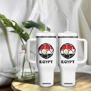 Egyptian Flag Soccer Ball Graphic Tumbler With Handle Egypt Pride Sports Football Fans Match Day TS02 Print Your Wear