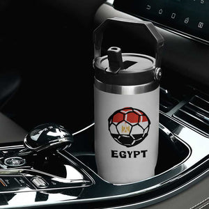 Egyptian Flag Soccer Ball Graphic Flip Straw Tumbler Egypt Pride Sports Football Fans Match Day TS02 Print Your Wear