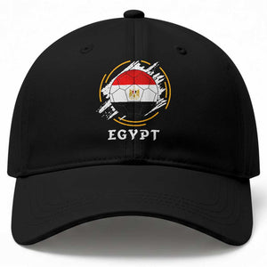Egyptian Flag Soccer Ball Splatter Graphic Baseball Cap Egypt Pride Sports Football Fans Match Day TS02 Print Your Wear