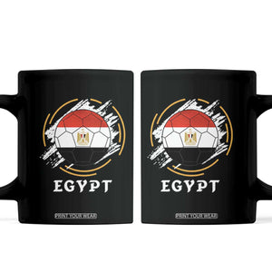 Egyptian Flag Soccer Ball Splatter Graphic Coffee Mug Egypt Pride Sports Football Fans Match Day TS02 Black Print Your Wear