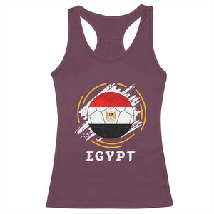 Egyptian Flag Soccer Ball Splatter Graphic Racerback Tank Top Egypt Pride Sports Football Fans Match Day TS02 Maroon Print Your Wear