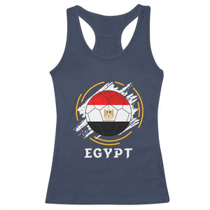 Egyptian Flag Soccer Ball Splatter Graphic Racerback Tank Top Egypt Pride Sports Football Fans Match Day TS02 Navy Print Your Wear