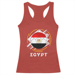 Egyptian Flag Soccer Ball Splatter Graphic Racerback Tank Top Egypt Pride Sports Football Fans Match Day TS02 Red Print Your Wear