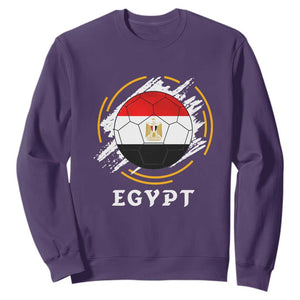 Egyptian Flag Soccer Ball Splatter Graphic Sweatshirt Egypt Pride Sports Football Fans Match Day TS02 Purple Print Your Wear