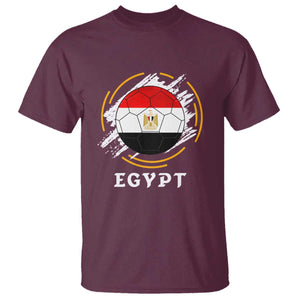 Egyptian Flag Soccer Ball Splatter Graphic T Shirt Egypt Pride Sports Football Fans Match Day TS02 Maroon Print Your Wear