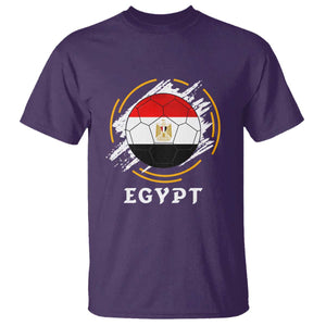 Egyptian Flag Soccer Ball Splatter Graphic T Shirt Egypt Pride Sports Football Fans Match Day TS02 Purple Print Your Wear