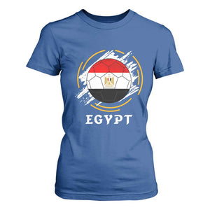 Egyptian Flag Soccer Ball Splatter Graphic T Shirt For Women Egypt Pride Sports Football Fans Match Day TS02 Royal Blue Print Your Wear