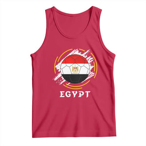 Egyptian Flag Soccer Ball Splatter Graphic Tank Top Egypt Pride Sports Football Fans Match Day TS02 Red Print Your Wear