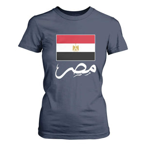 Egyptian Flag Misr Arabic Calligraphy T Shirt For Women Patriotic Egypt Heritage Pride TS02 Navy Print Your Wear