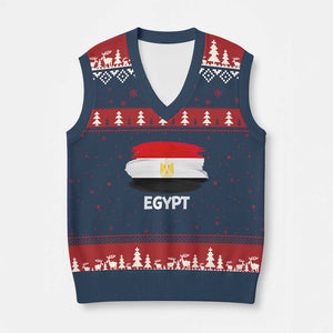 Egypt Flag Misr Pride V-Neck Knit Sweater Vest Egyptian Eagle of Saladin Heritage TS02 Navy Red Print Your Wear